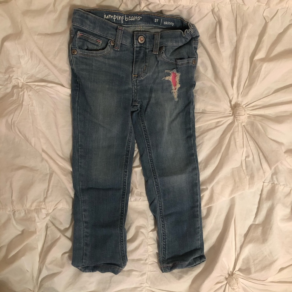 Jumping Bean Skinny Jeans with pink patch